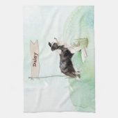 名前をカスタムする縁どコリーペットドッグ キッチンタオル (縦)