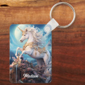 名前をカスタムする美しいユニコーン キーホルダー (裏面)