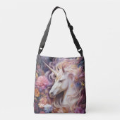 名前をカスタムする美しいユニコーン クロスボディバッグ (裏面)