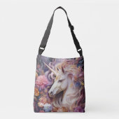 名前をカスタムする美しいユニコーン クロスボディバッグ (正面)