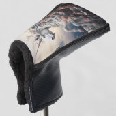 名前をカスタムする美しいユニコーン ゴルフヘッドカバー (3/4 正面)