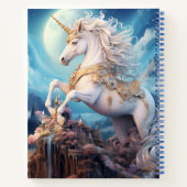 名前をカスタムする美しいユニコーン ノートブック (裏面)