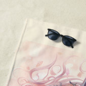 名前をカスタムする美しいユニコーン ビーチタオル (インサイチュ)