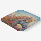 名前をカスタムする美しいユニコーン ペーパープレート (傾斜あり)