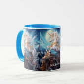 名前をカスタムする美しいユニコーン マグカップ (正面左)