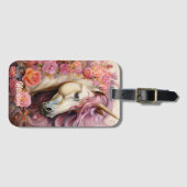 名前をカスタムする美しいユニコーン ラゲッジタグ (正面横)