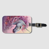 名前をカスタムする美しいユニコーン ラゲッジタグ (正面横)