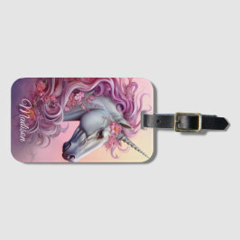 名前をカスタムする美しいユニコーン ラゲッジタグ