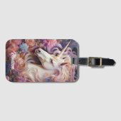 名前をカスタムする美しいユニコーン ラゲッジタグ (正面横)