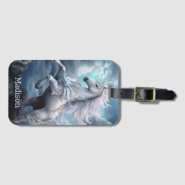 名前をカスタムする美しいユニコーン ラゲッジタグ