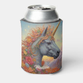 名前をカスタムする美しいユニコーン 缶クーラー (缶裏面)