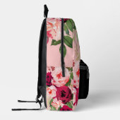 名前をカスタムする美しい植物水色フローラ プリントバックパック (左)