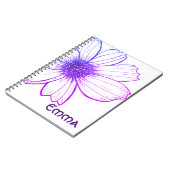 名前をカスタムする美しい花デザイン手帳 ノートブック (左側)