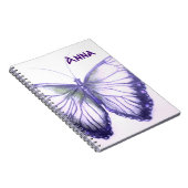 名前をカスタムする美しい蝶のノート ノートブック (右側)