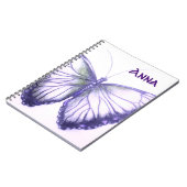 名前をカスタムする美しい蝶のノート ノートブック (左側)