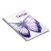 名前をカスタムする美しい蝶のノート ノートブック (右側)