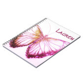 名前をカスタムする美しい蝶のノート ノートブック (左側)