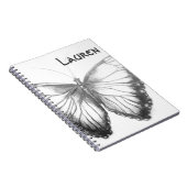 名前をカスタムする美しい蝶のノート ノートブック (右側)