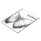 名前をカスタムする美しい蝶のノート ノートブック (左側)