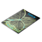 名前をカスタムする美しい蝶のノート ノートブック (左側)