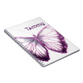 名前をカスタムする美しい蝶のノート ノートブック (右側)