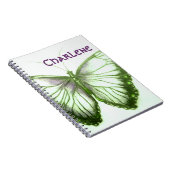 名前をカスタムする美しい蝶のノート ノートブック (右側)