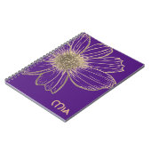 名前をカスタムする美しい金ゴールドフラワーデザイン手帳 ノートブック (左側)