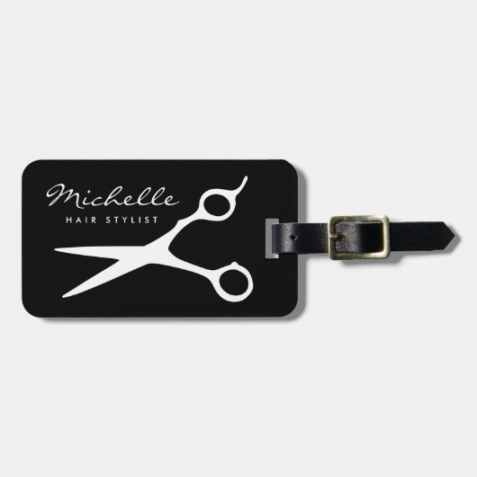 名前をカスタムする美容師美容院理容師旅行 ラゲッジタグ (正面横)