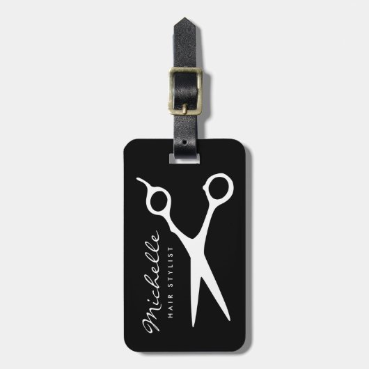名前をカスタムする美容師美容院理容師旅行 ラゲッジタグ (正面縦)