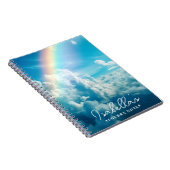 名前をカスタムする美的な虹と雲 ノートブック (右側)