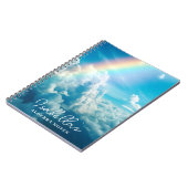 名前をカスタムする美的な虹と雲 ノートブック (左側)