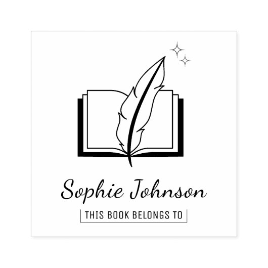 名前をカスタムする羽毛筆本は先生に属する ラバースタンプ (インプリント)