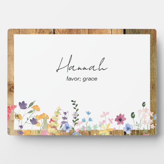 名前をカスタムする聖書の意味ワイルドフラワーII フォトプラーク (正面)