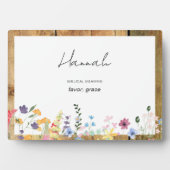 名前をカスタムする聖書的な意味ワイルドフラワープラーク フォトプラーク (正面)