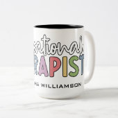 名前をカスタムする職業セラピストOTギフト ツートーンマグカップ (正面右)