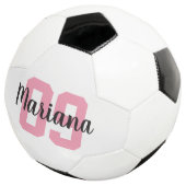 名前をカスタムする自分の女の子をピンクに作成パーソナライズされた サッカーボール (3/4)
