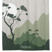 名前をカスタムする自然イラストレーション シャワーカーテン (正面)