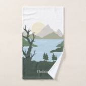 名前をカスタムする自然イラストレーション バスタオルセット (ハンドタオル)