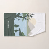 名前をカスタムする自然イラストレーション バスタオルセット (ハンドタオル)