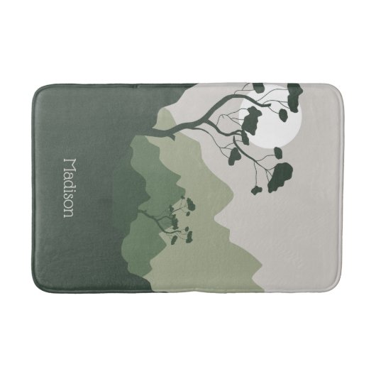 名前をカスタムする自然イラストレーション バスマット (正面)