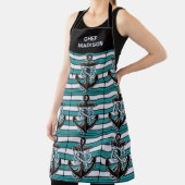 名前をカスタムする航海のいかりパターン エプロン (インサイチュ)