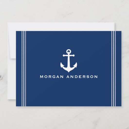 名前をカスタムする航海のボートいかりロストライプープ海軍 ノートカード (裏面)