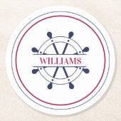 名前をカスタムする航海の ラウンドペーパーコースター (正面)