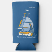 名前をカスタムする船 スリム缶クーラー (正面)