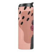 名前をカスタムする花瓶(黒い花はピンク) タンブラー (回転左)