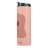 名前をカスタムする花瓶(黒い花はピンク) タンブラー (回転右)