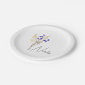名前をカスタムする花皿、パーソナライズされた誕生花 ペーパープレート (アングル)