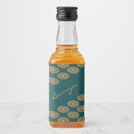 名前をカスタムする茶色フローラオンパイングリーン リキュールボトルラベル