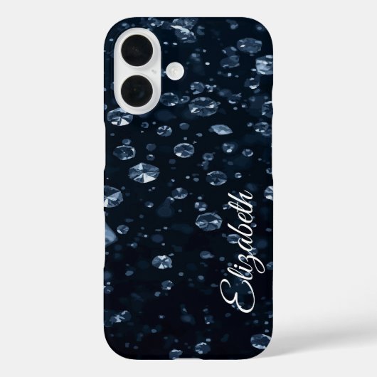 名前をカスタムする落下ダイヤモンド Case-Mate iPhoneケース (裏面)