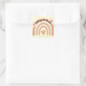 名前をカスタムする蔵書票キュートパステルレインボー スクエアシール (バッグ)